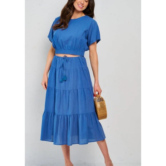 💙Midi Skirt & Crop Top Set - Picture 5 of 5
